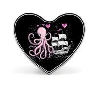 Spilla a forma di mostro di polpo con tentacoli di nave di Cthulhu, spilla a forma di cuore, spille da bavero, cravatta, abiti, accessori per matrimoni, compleanni, per uomini e donne, Love form