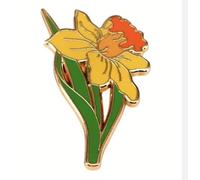 Spilla a forma di narciso, regalo per San David, motivo floreale gallese