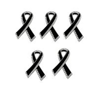 Spilla a forma di nastro di cristallo luccicante, in lega, da donna, accessorio alla moda, elegante regalo per gioielli con nastro nero, Misura unica, come descritto