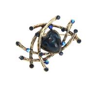 Spilla a forma di nido d'artigianato con cristalli impreziositi da un albero di re e un albero in lega, One Size, come descritto