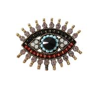 Spilla a forma di occhio con struttura estesa delle ciglia e pietre preziose per feste in costume, accessorio da indossare per feste in maschera, accessorio leggero per occhi malvagi, Misura unica