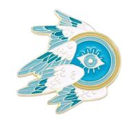 Spilla a forma di occhio di Horus con ali d'angelo come spilla decorativa per vestiti e accessori, normale, Metallo non prezioso