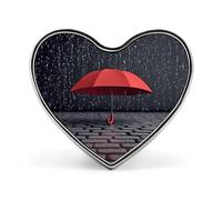 Spilla a forma di ombrello rosso sotto la pioggia elegante a forma di cuore spilla distintivo divertente personalizzato pin back pulsante distintivo moda carino cuore spilla spille per borsa giacca