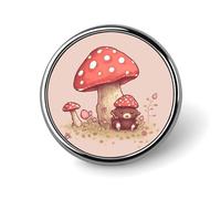 Spilla a forma di orso e fungo personalizzata in metallo spille da bavero distintivi classica spilla rotonda spilla novità unica spille smaltate carino divertente pin back pulsante distintivo per