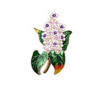 Spilla a forma di ortensia con processo di olio a goccia per un aspetto dimensionale e una finitura brillante in lega ed elegante spilla floreale smaltata, Misura unica, come descritto