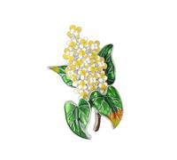Spilla a forma di ortensia con processo di olio a goccia per un aspetto dimensionale e una finitura brillante in lega ed elegante spilla floreale smaltata, Misura unica, come descritto