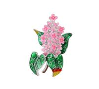 Spilla a forma di ortensia con processo di olio a goccia per un aspetto dimensionale e una finitura brillante in lega ed elegante spilla floreale smaltata, Misura unica, come descritto