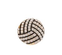 Spilla a forma di pallone da calcio con strass, per donne e uomini, delicata palla americana, spille di cristallo, da rugby, basket, pallavolo, baseball, collezione sportiva, gioielli da regalo