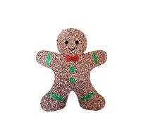 Spilla a forma di pan di zenzero in acrilico, per Natale, glitter, vacanze, simpatico spillo, alto solo sotto i due pollici