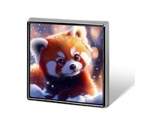 Spilla a forma di panda rosso per uomo e donna, spilla quadrata da colletto o risvolto per giacca e abito.