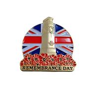 Spilla a forma di papavero rosso, con scritta in lingua inglese "Lest We Forget Remembrance Day", decorazione per veterani, idea regalo