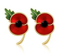 Spilla a forma di papavero rosso, con scritta "Never Forget", con papavero rosso, spilla per il giorno della commemorazione, non dimenticare mai i papaveri, regali commemorativi per veterani, Small