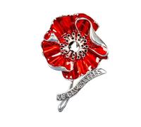Spilla a forma di papavero VE Day 80, 2025 fatta a mano in metallo smaltato a forma di papavero rosso, spilla per veterani, decorazione per cappelli, vestiti e zaini, in onore degli eroi della seconda