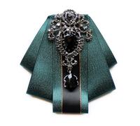 Spilla a forma di papillon pretied da uomo e donna, vintage, con strass di cristallo, papillon, corsetti, camicia, collare, fiocco, cravatta, nastro di seta in poliestere, One Size, come descritto