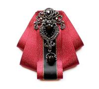 Spilla a forma di papillon pretied da uomo e donna, vintage, con strass di cristallo, papillon, corsetti, camicia, collare, fiocco, cravatta elegante per matrimonio, Misura unica, come descritto