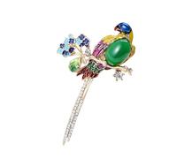 Spilla a forma di pappagallo sofisticata, multiuso, design elegante, accessorio portatile alla moda per artisti e abbigliamento quotidiano gioielli alla moda con animali, Misura unica, come descritto
