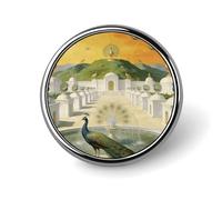 Spilla a forma di pavone Utopia personalizzata in metallo spille da bavero distintivi classica spilla rotonda spilla novità unica spille smaltate carino divertente pin back pulsante distintivo per