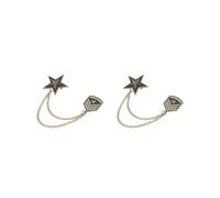 Spilla a forma di pentagramma, stile retrò, con medaglia militare, 3.4 cm, Plastica