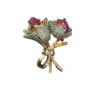 Spilla a forma di peonia con strass scintillanti, realizzata a mano, accessorio floreale con dettagli smaltati, gioiello per occasioni formali, festa della mamma, spilla regalo a forma di peonia