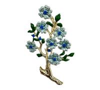 Spilla a forma di peonia in stile vintage con petali smaltati dipinti a mano e perle alla moda punto focale gioielli dichiarazione pezzi lega spilla peonia, Misura unica, come descritto