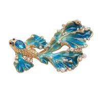 Spilla a forma di pesce con strass per qualsiasi abbigliamento, da casual a evento formale, simbolo elegante e fortunato per tutti i giorni, Medium, come descritto