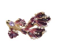 Spilla a forma di pesce versatile con strass per ogni vestito, dal casual alle occasioni formali, simboleggia l'eleganza e la felicità. Spilla in lega, Taglia unica, come descritto