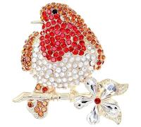 Spilla a forma di pettirosso, regalo con strass, gioiello festivo e chic per donne, perfetta per mamma, moglie, festa della mamma, San Valentino, compleanno o Natale