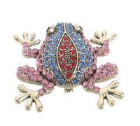 Spilla a forma di rana con strass, 4 pezzi, per donna, elegante spilla da