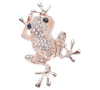 Spilla a forma di rana di cristallo scintillante, elegante, con strass, decorazione di gioielli, accessori per abiti, cappotti, accessori regalo di compleanno, spilla a forma, Misura unica, come