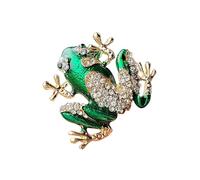 Spilla a forma di rana di cristallo scintillante, elegante, con strass, decorazione di gioielli, accessori per abiti, cappotti, accessori regalo di compleanno, spilla a forma, Misura unica, come