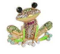 Spilla a forma di rana verde con strass in lega, unisex, fresca e dolce, gioiello per uomini e donne