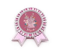 Spilla a forma di renna, effetto artistico, colorata, rosa, per vincitore del premio, Medio, Metallo