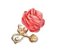 Spilla a forma di rosa alla moda con strass scintillanti, accessorio unico, ideale per matrimoni e feste, spilla unisex a forma di pianta, Misura unica, come descritto