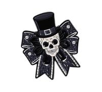 Spilla a forma di scheletro di pipistrello, stile gotico, per Halloween, feste, gioielli, accessori per donne e uomini, per abiti scuri e romantici con fiocco, One Size, come descritto