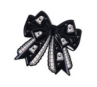 Spilla a forma di scheletro di pipistrello, stile gotico, per Halloween, feste, gioielli, accessori per donne e uomini, per abiti scuri e romantici con fiocco, One Size, come descritto