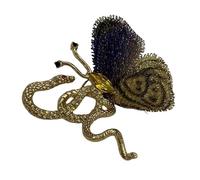 Spilla a forma di serpente unica a forma di farfalla, casual, elegante, con risvolto, per abiti alla moda, spilla argentata