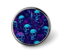 Spilla a forma di spada con teschio multicolore psichedelico, spilla rotonda in metallo per gioielli ornamentali da donna