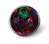 Spilla a forma di spada con teschio multicolore psichedelico, spilla rotonda in metallo per gioielli ornamentali da donna