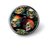 Spilla a forma di spada con teschio multicolore psichedelico, spilla rotonda in metallo per gioielli ornamentali da donna