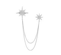 Spilla a forma di stella con strass per donne ragazze uomini moda fiocco di neve nappa spilla da bavero accessori per abiti bouquet di Natale inverno vacanze matrimonio anniversario gioielli regali