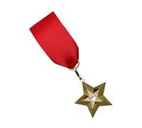 Spilla a forma di stella delle forze a cinque punte con nastro rosso in metallo resistente, articolo commemorativo per uomo a forma di stella sovietica, One Size, come descritto