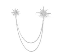 Spilla a forma di stella in argento con strass, elegante spilla da bavero a forma di fiocco di neve, per uomini e donne, gioiello raffinato per occasioni formali, feste e regali