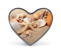 Spilla a forma di stella marina sulla sabbia, con conchiglie, a forma di cuore, per donne e uomini, accessori alla moda per cappelli, borse, giacche, cappotti, regali di giorno