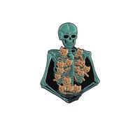 Spilla a forma di teschio con gatti capricciosi, facile da usare, in lega, per Halloween, cosplay, abiti, robusta spilla a forma di animale in lega, Misura unica, come descritto
