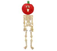 Spilla a forma di teschio di zucca con strass, per donne e ragazze, per Halloween, ringraziamento, gioielli alla moda, accessorio per abito da vacanza, regalo