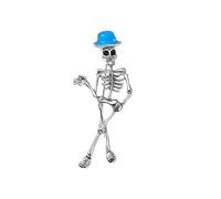 Spilla a forma di teschio in lega, gioiello gotico per le donne, misterioso, chiusura sicura, stili versatili, idee regalo, accessorio per feste, spilla, Misura unica, come descritto