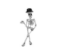 Spilla a forma di teschio in lega, gioiello gotico per le donne, misterioso, chiusura sicura, stili versatili, idee regalo, accessorio per feste, spilla, Misura unica, come descritto