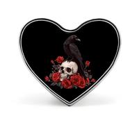 Spilla a forma di teschio, rosa e corvo per donne e uomini, spilla a forma di cuore per feste e matrimoni