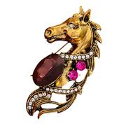 Spilla a forma di testa di cavallo, gioiello alla moda per donne e uomini, accessorio equestre creativo, One Size, come descritto