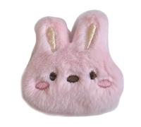Spilla a forma di testa di coniglio in peluche per vestiti, distintivo, elegante, zaino, pendente, decorazione, accessorio alla moda, Acciaio inossidabile